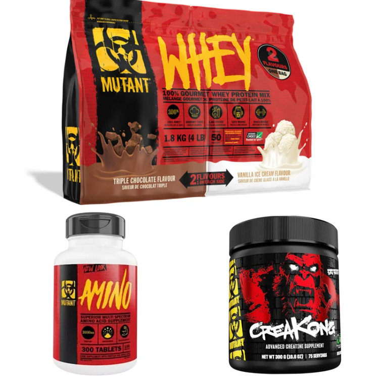 پکیج پروتئینی حجم عضلانی موتانت (پروتئین وی+کراتین+آمینو)